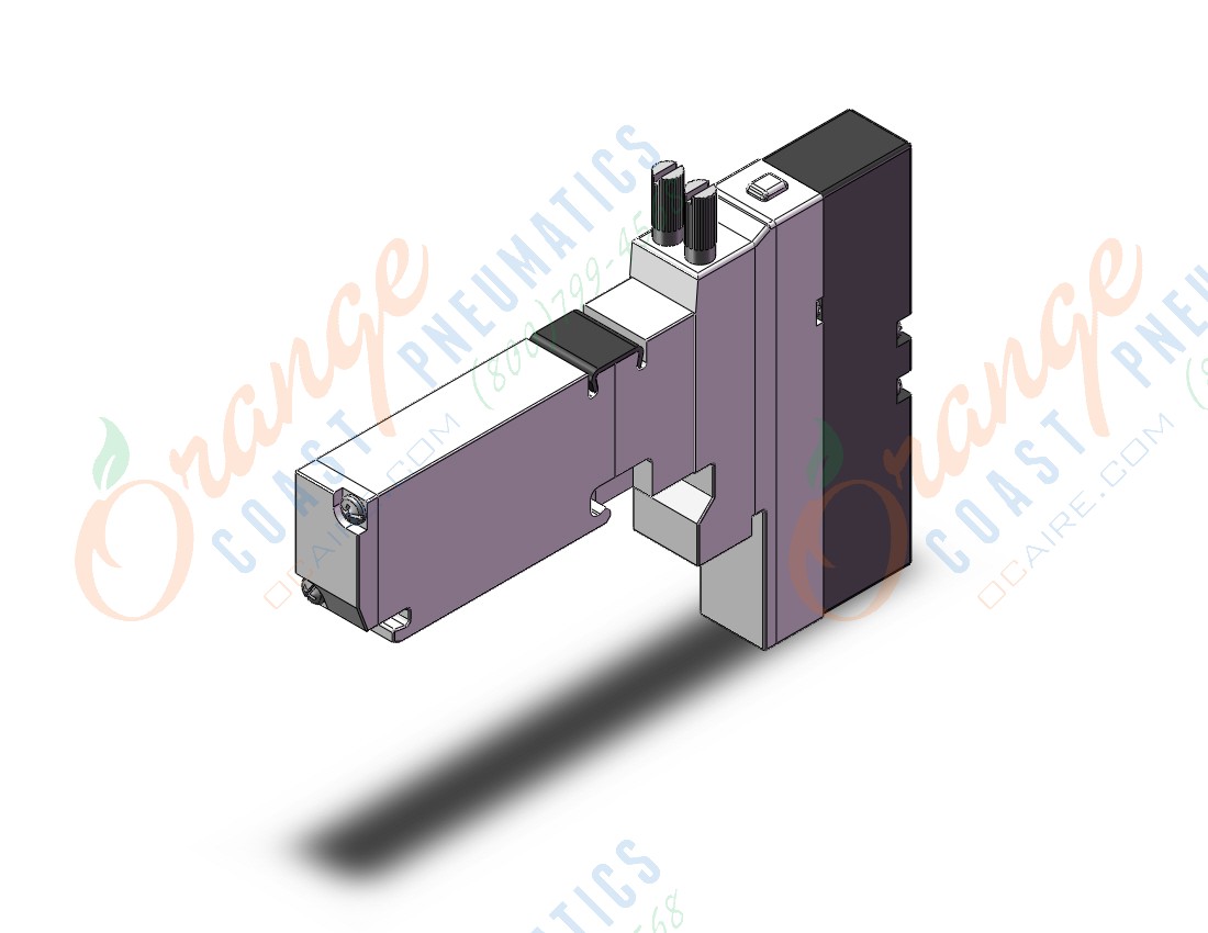 SMC VQC1A01-5C1 valve, dbl sol, plug-in, VQC1000 SOL VALVE 5-PORT