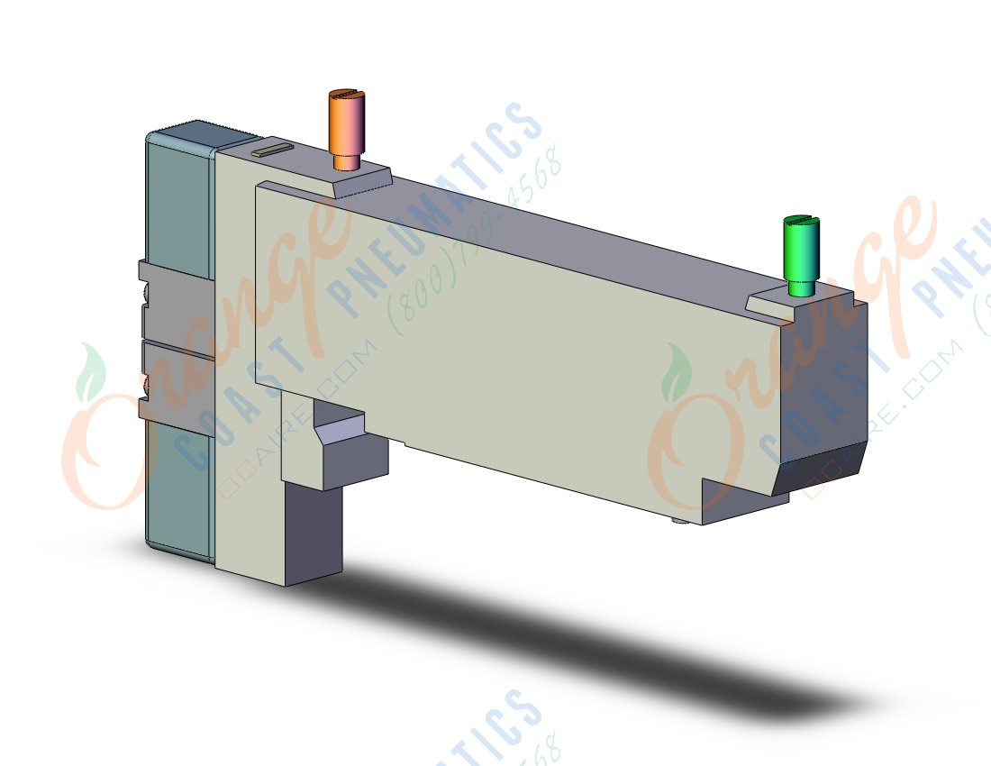 SMC VQC2C01N-5C1 valve, dbl sol, plug-in, VQC2000 SOL VALVE 5-PORT