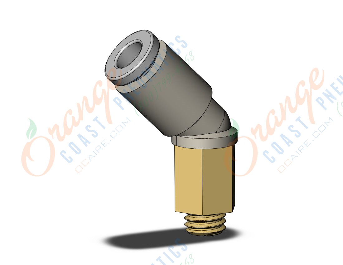 SMC KQ2K04-M5A fitting, 45 deg male elbow, KQ2 FITTING (sold in packages of 10; price is per piece)