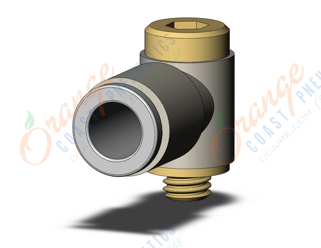 SMC KQ2VS06-M5A fitting, hex hd uni male elbow, KQ2 FITTING (sold in packages of 10; price is per piece)