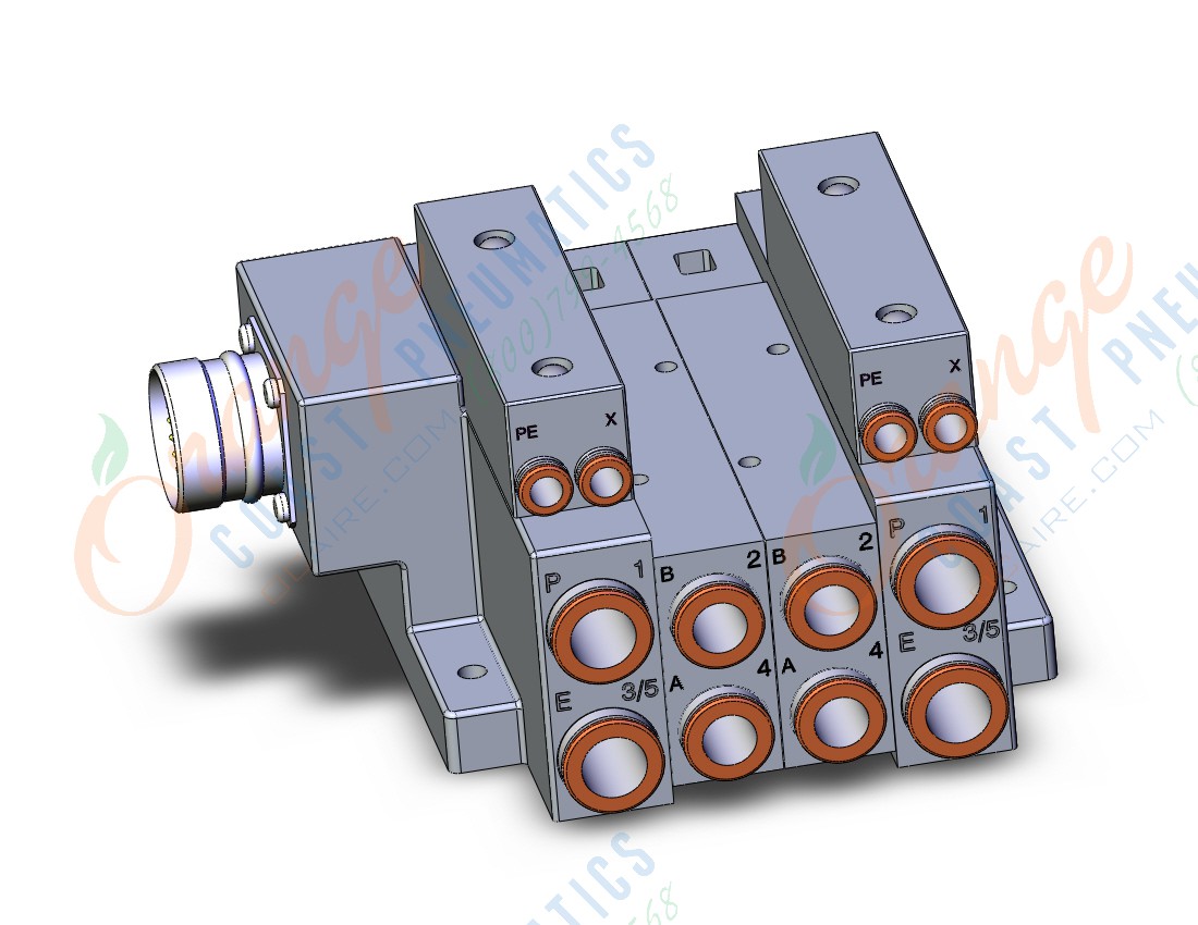 SMC SS5V3-W10CD-02BR-C10 mfld, plug-in, circular conn., SS5V3 MANIFOLD SV3000
