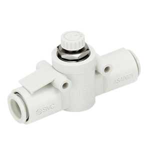 SMC AS1002F-04-6-X250 flow control,inline w/fitting, FLOW CONTROL W/FITTING***