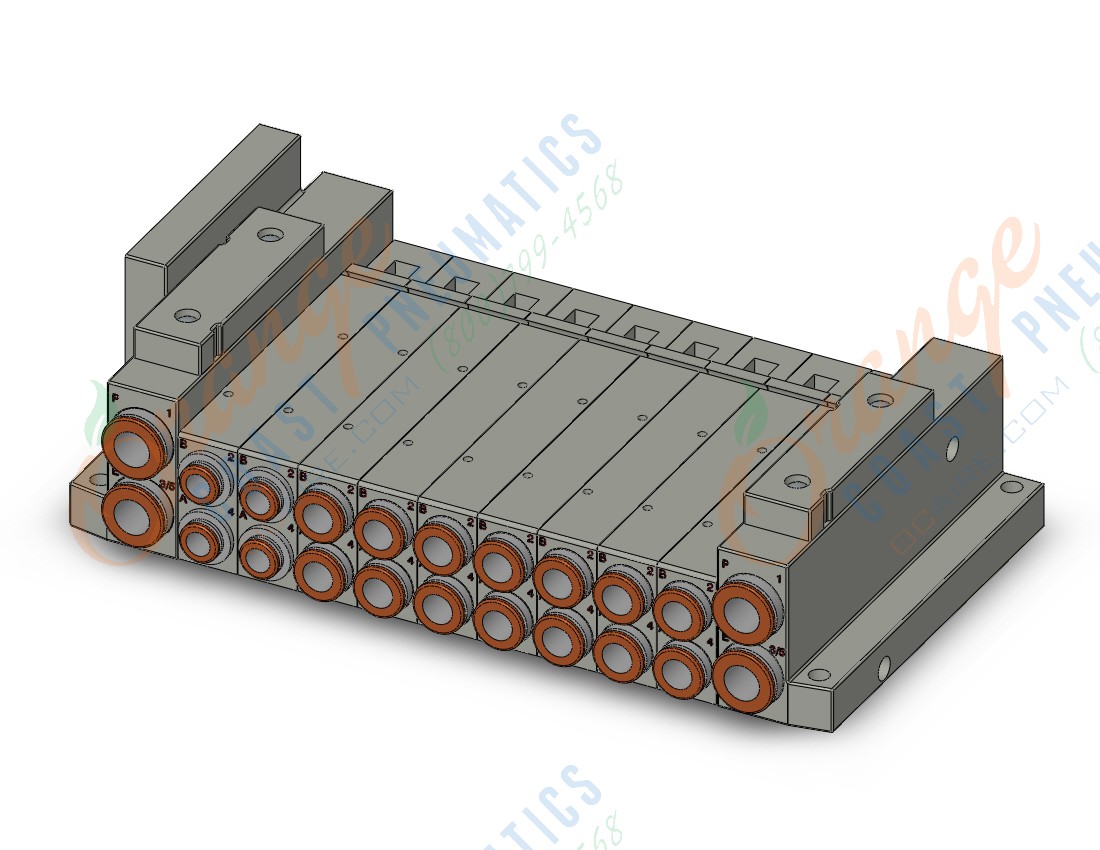 SMC SS5V2-W10S10D-09B-N7 mfld, plug-in without si unit, SS5V2 MANIFOLD SV2000