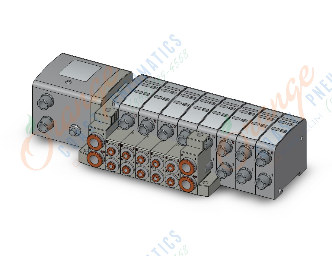 SMC SS5V2-W10S1QWD-05B-N3-X160US mfld, plug-in with i/o si unit, SS5V2 MANIFOLD SV2000