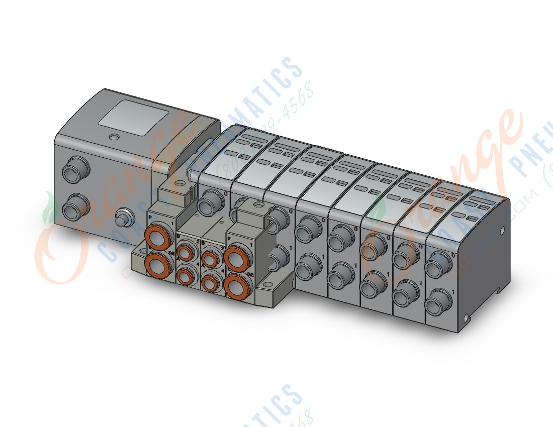 SMC SS5V2-W10S1TAWD-02B-N7 mfld, plug-in with i/o si unit, SS5V2 MANIFOLD SV2000