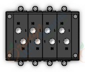SMC VV2CC1-0800C4 mfld, color chg valve, VV2C* MANIFOLD VC 2-PORT