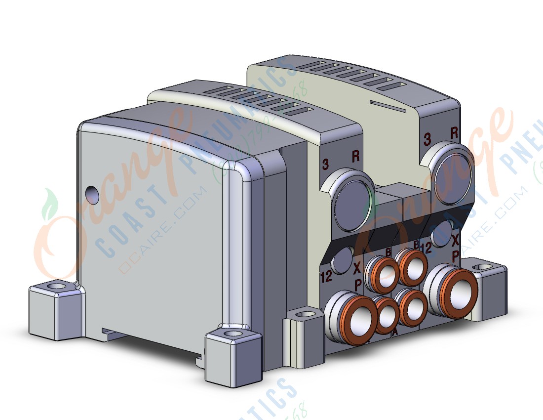 SMC VV5QC11-02C6SD0-S mfld, plug-in, w/o si unit, VV5QC11 MANIFOLD VQC 5-PORT