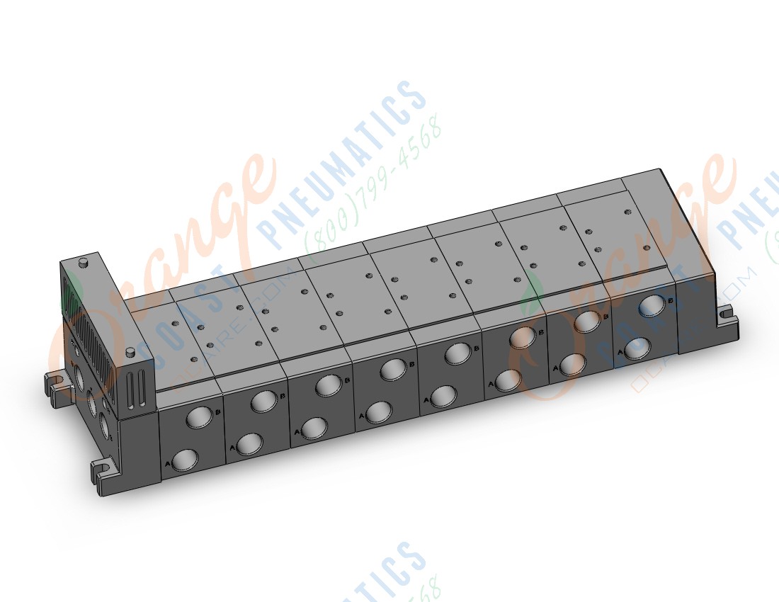 SMC VV728-04R-04DSB mfld, iso size 2, VV7* MANIFOLD ISO SERIES