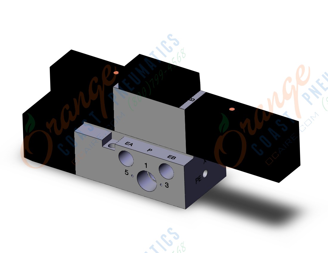 SMC VFR2500-3FZ-02T valve dbl plug-in base mount, VFR2000 SOL VALVE 4/5 PORT