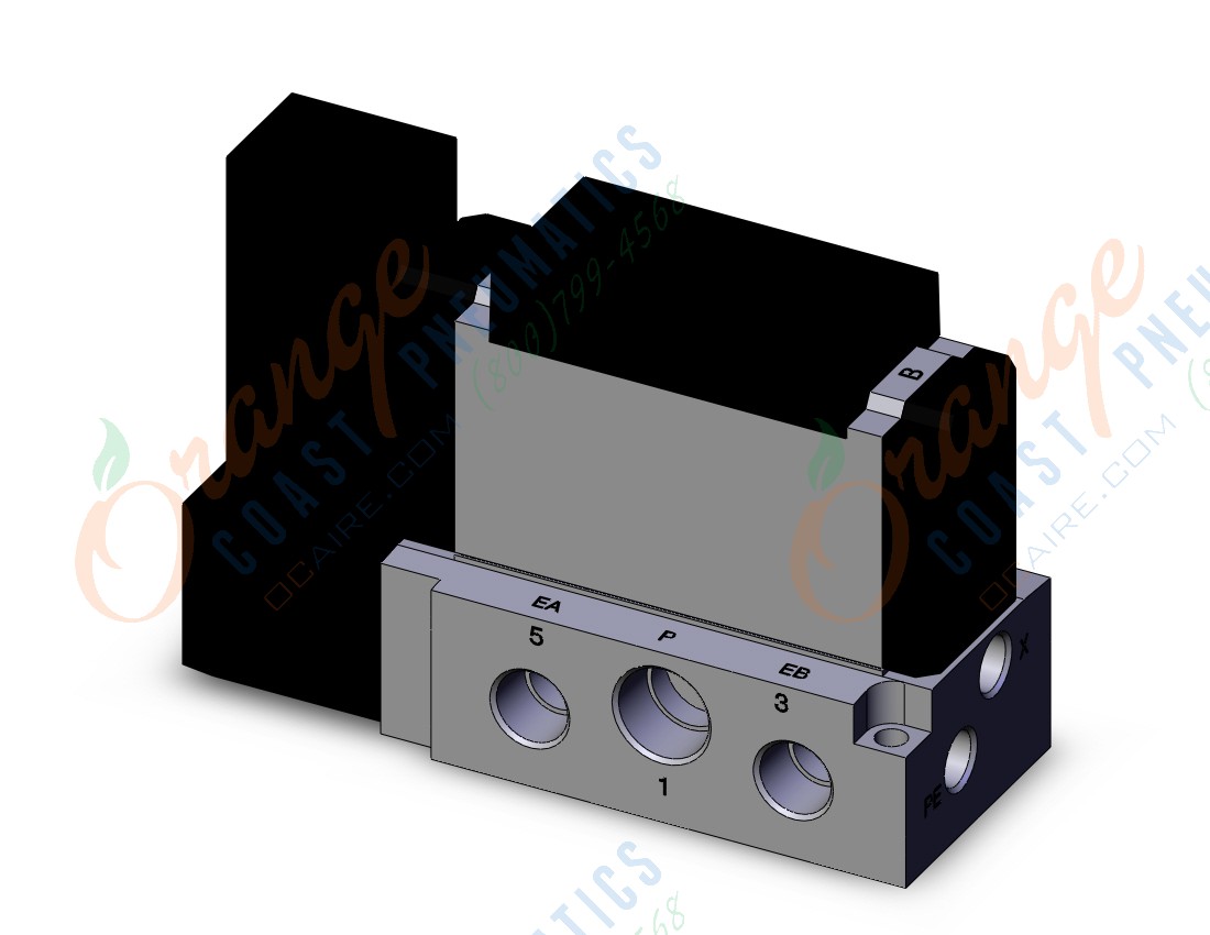 SMC VFR3100-5FZ-03T valve sgl plug-in base mount, VFR3000 SOL VALVE 4/5 PORT