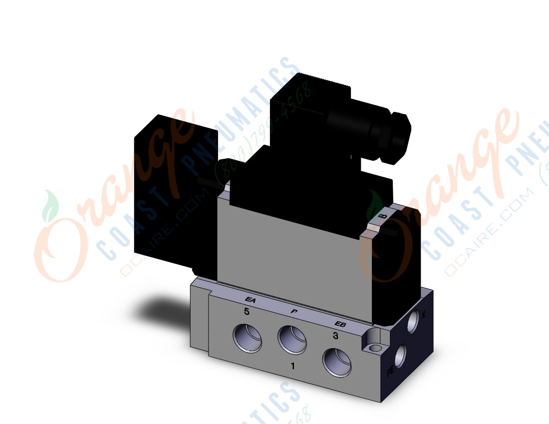SMC VFR3110R-5DZ-02T valve sgl non plugin base mt, VFR3000 SOL VALVE 4/5 PORT