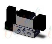 SMC VFR3200-3FZ-02T valve dbl plug-in base mount, VFR3000 SOL VALVE 4/5 PORT