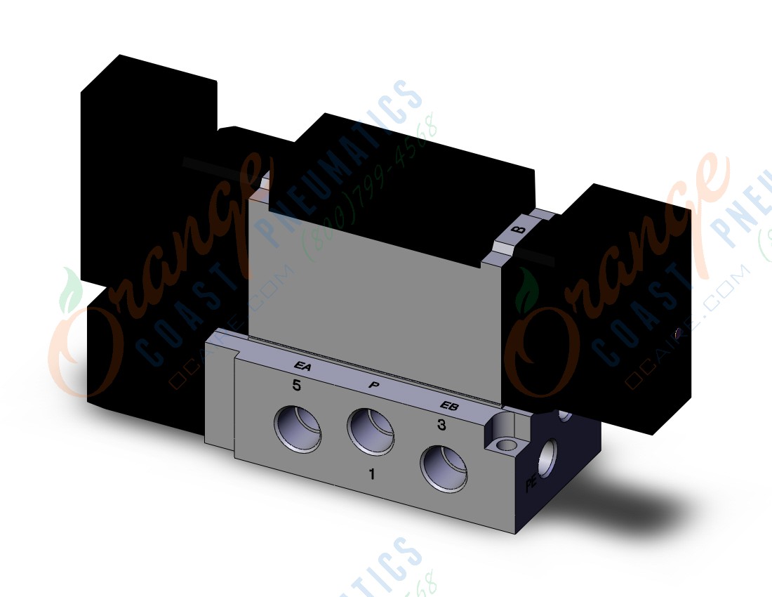 SMC VFR3400-5FZ-02T valve dbl plug-in base mount, VFR3000 SOL VALVE 4/5 PORT