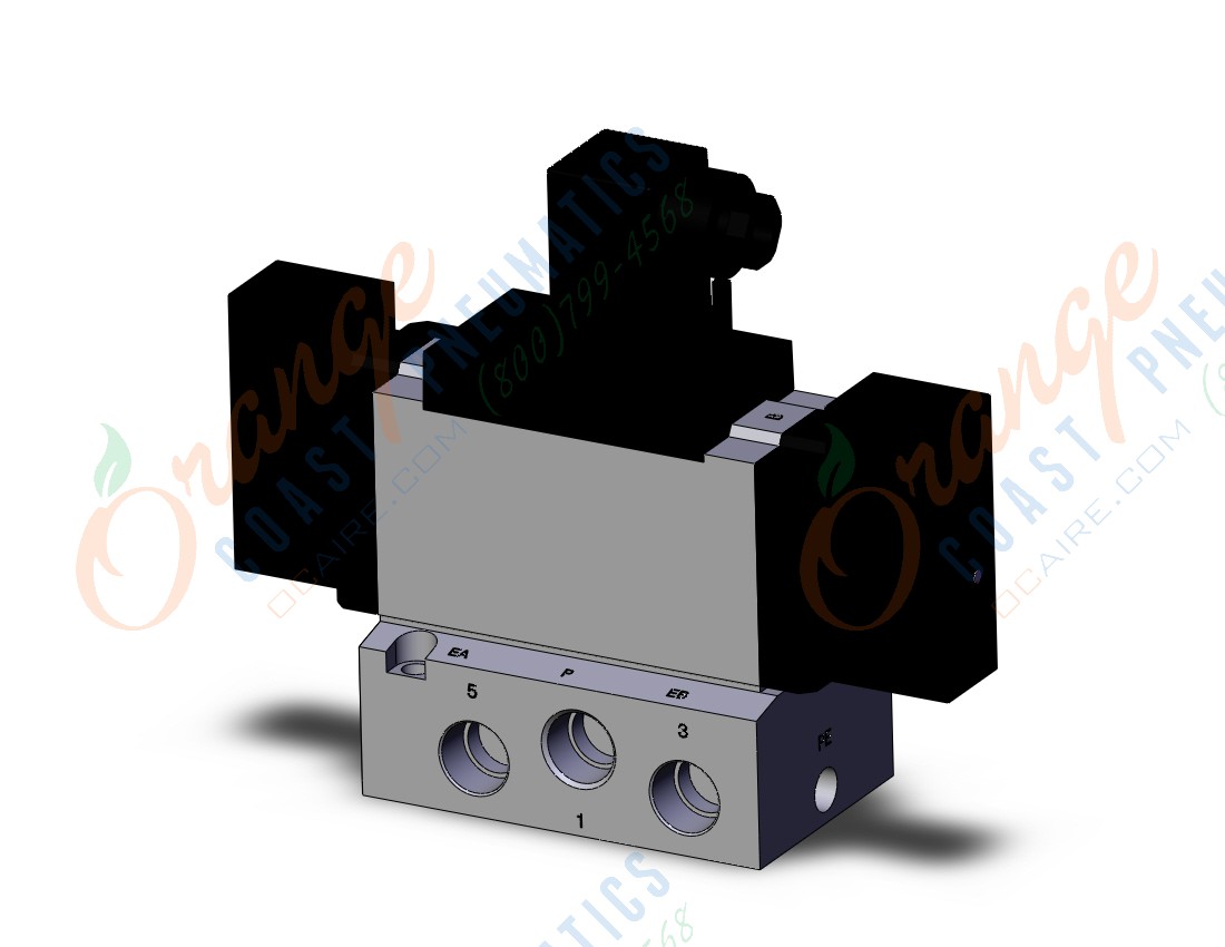 SMC VFR4210-3D-03T valve dbl non plugin base mt, VFR4000 SOL VALVE 4/5 PORT