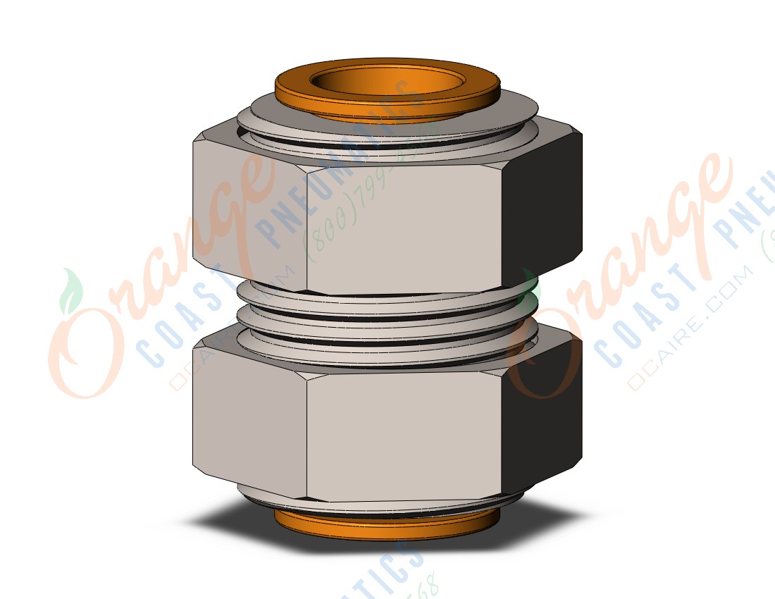 SMC KQ2E13-00MN fitting, bulkhead union, KQ2 FITTING (sold in packages of 10; price is per piece)