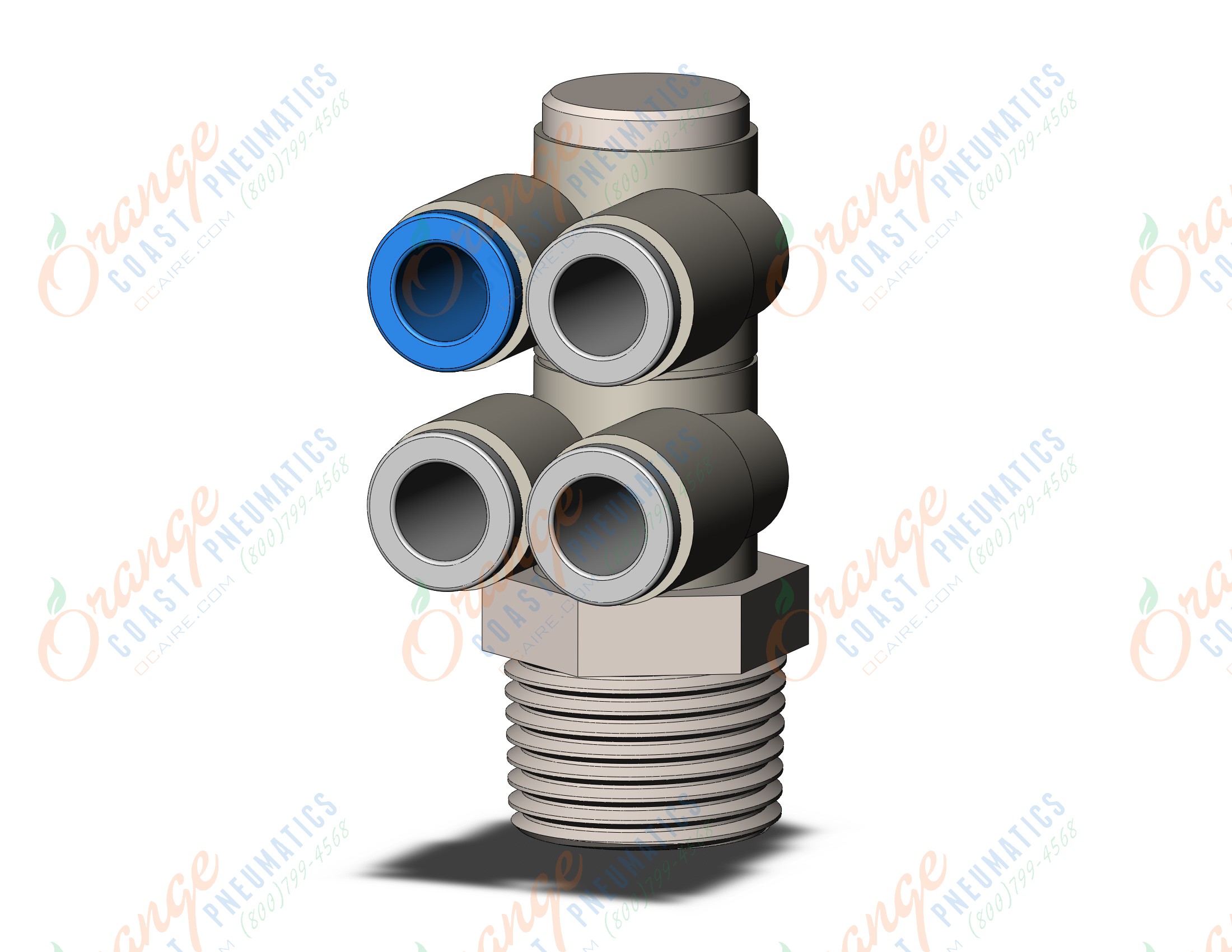 SMC KQ2ZD06-03NS fitting, dble br uni male elbo, KQ2 FITTING (sold in packages of 10; price is per piece)