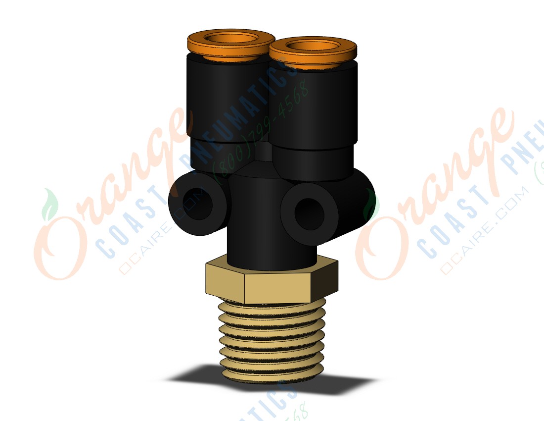 SMC KQ2U07-35AS-X35 fitting, branch y, KQ2 FITTING (sold in packages of 10; price is per piece)