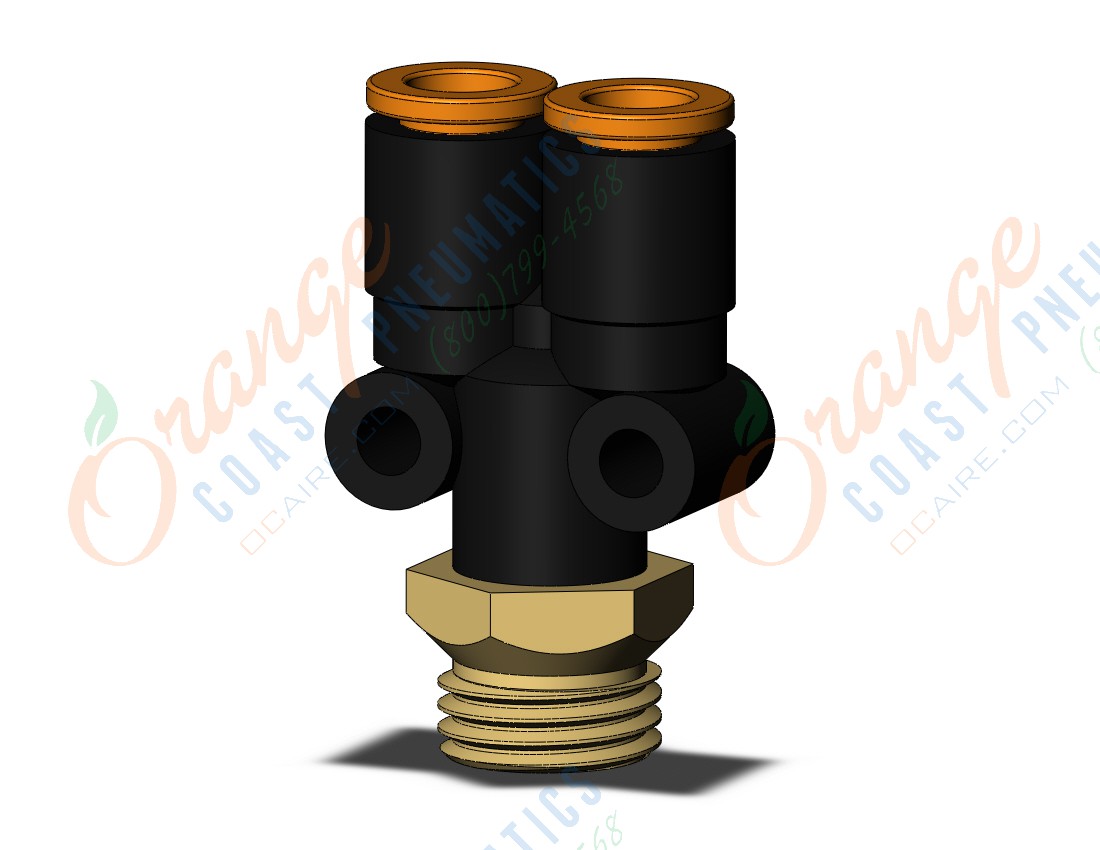 SMC KQ2U07-U02A-X35 fitting, branch y, KQ2(UNI) ONE TOUCH UNIFIT (sold in packages of 10; price is per piece)