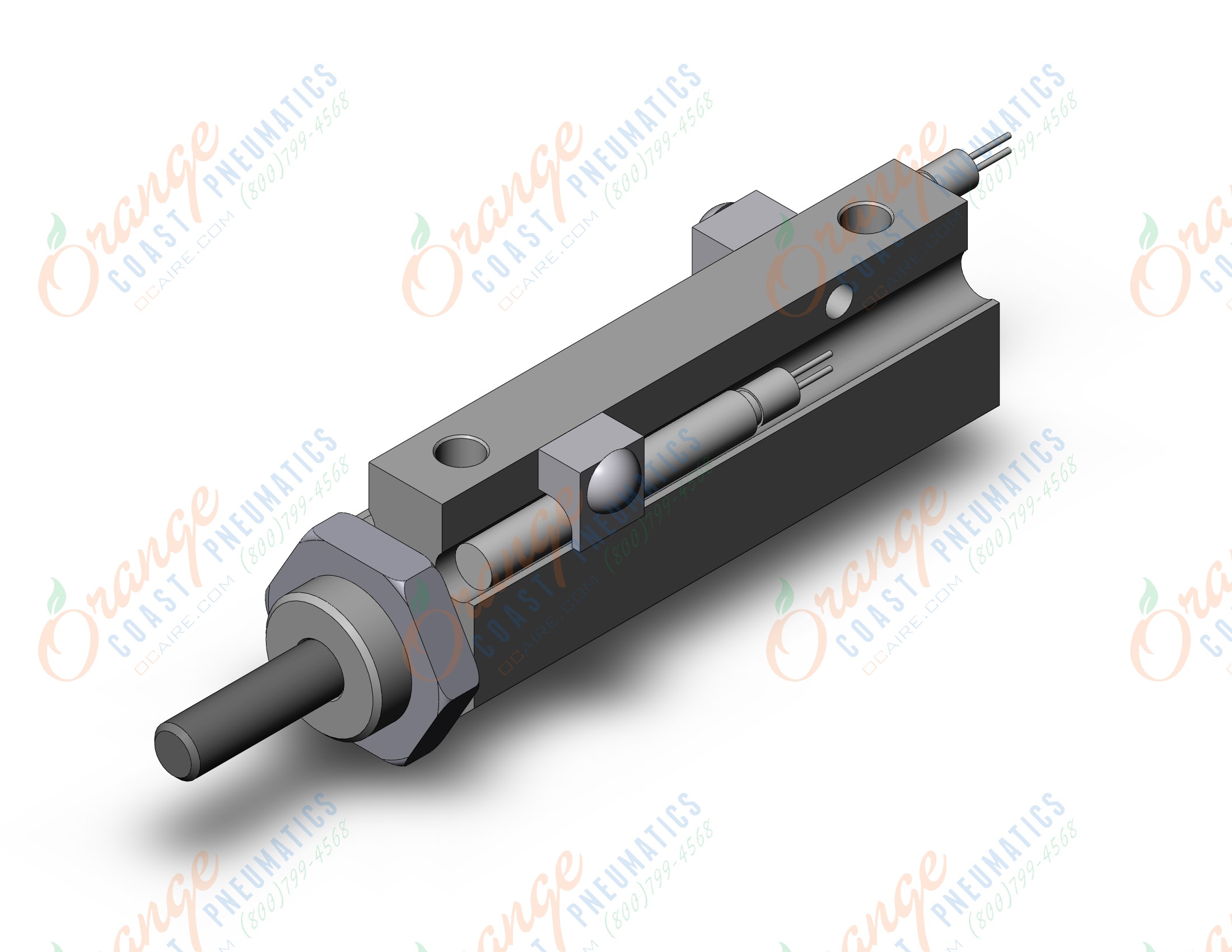 SMC NCDJPB10-100D-B-90A cyl, pin, dbl act, sw capable, NCJP ROUND BODY CYLINDER