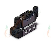 SMC VFR5300-3FZ-06T valve dbl plugin base mount, VFR5000 SOL VALVE 4/5 PORT