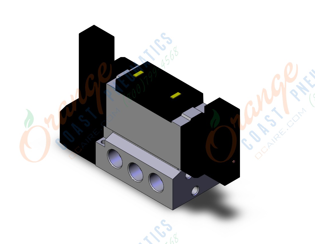 SMC VFS5300R-5FZA-04N valve dbl plugin base mount, VFS5000 SOL VALVE 4/5 PORT