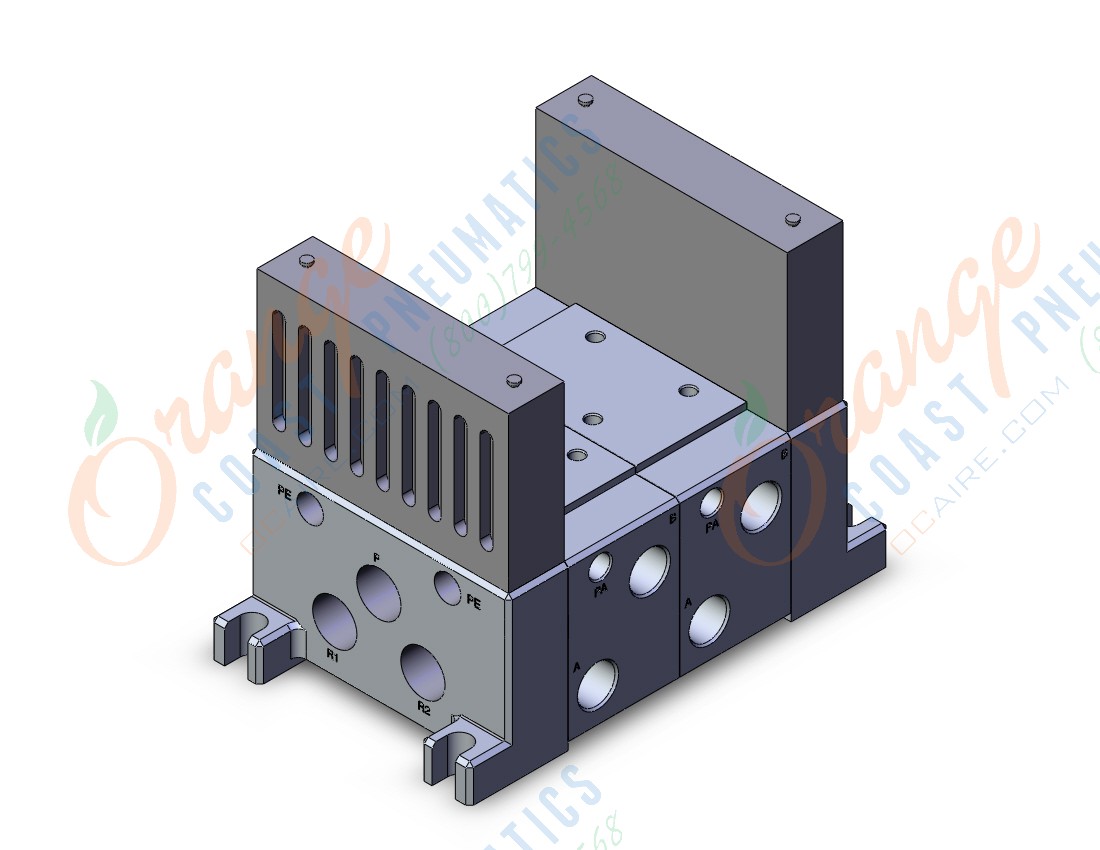 SMC VV712-03RT-03BTSB vv7* base mt 3/8, VV7* MANIFOLD ISO SERIES