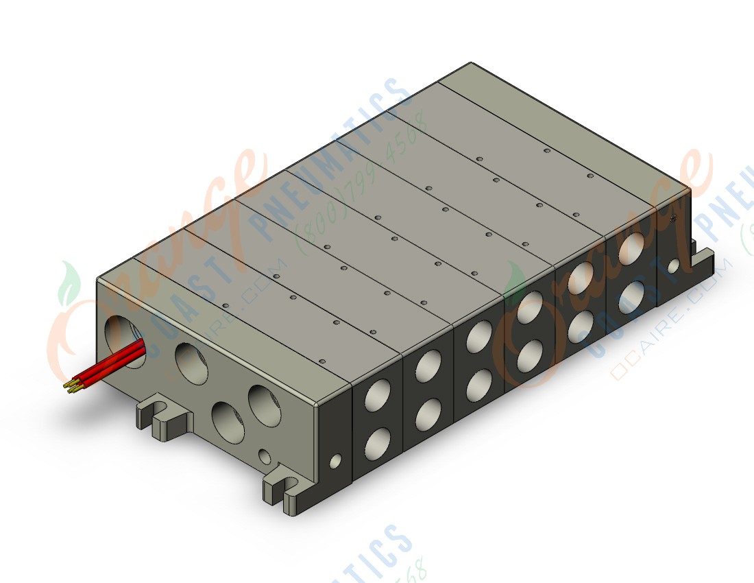 SMC VV5Q51-0604LD2 mfld, plug-in, vq5000, VV5Q51/55 MANIFOLD