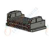 SMC SS5V1-10FD1-11BR-C4 mfld, plug-in, d-sub connector, SS5V1 MANIFOLD SV1000