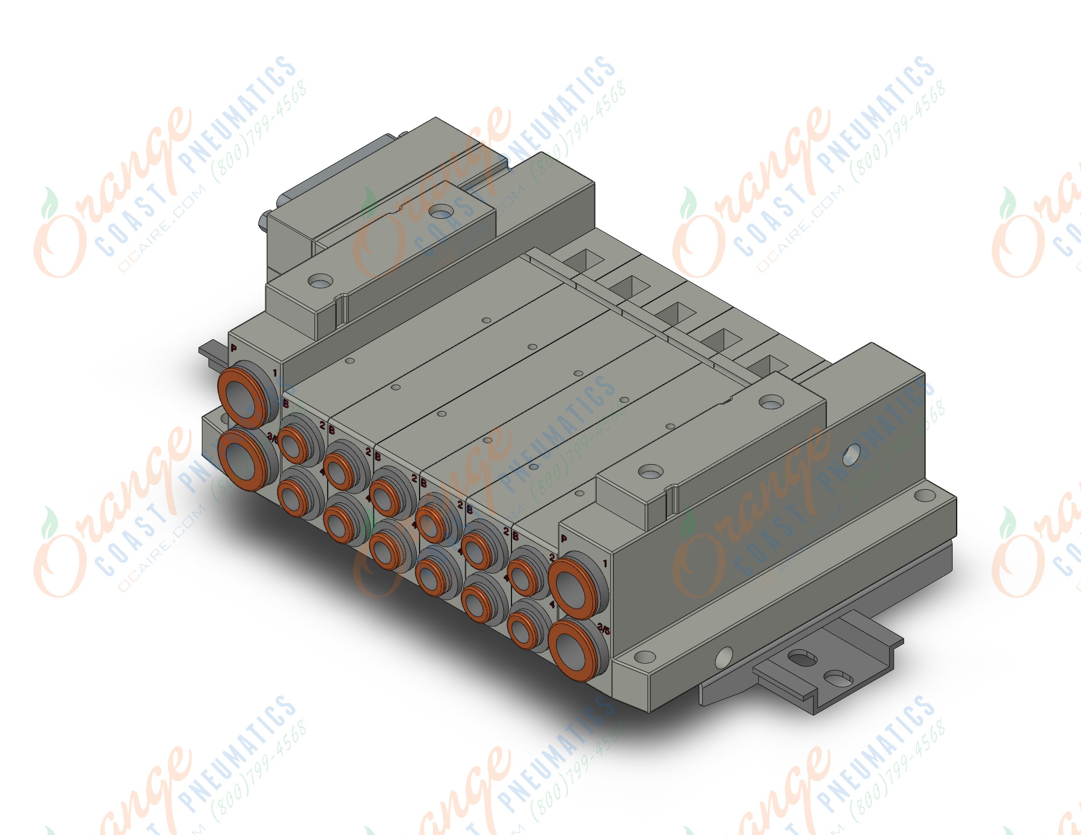 SMC SS5V2-10FD2-06B-C6-D mfld, plug-in, d-sub connector, SS5V2 MANIFOLD SV2000