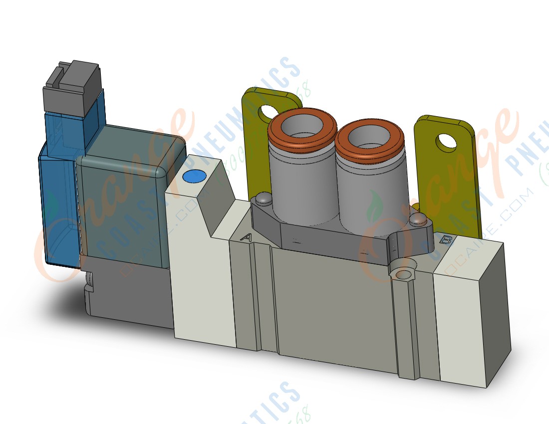 SMC SY3120-5MN-C6-F2 valve, sgl sol, body pt (dc), SY3000 SOL/VALVE, RUBBER SEAL***