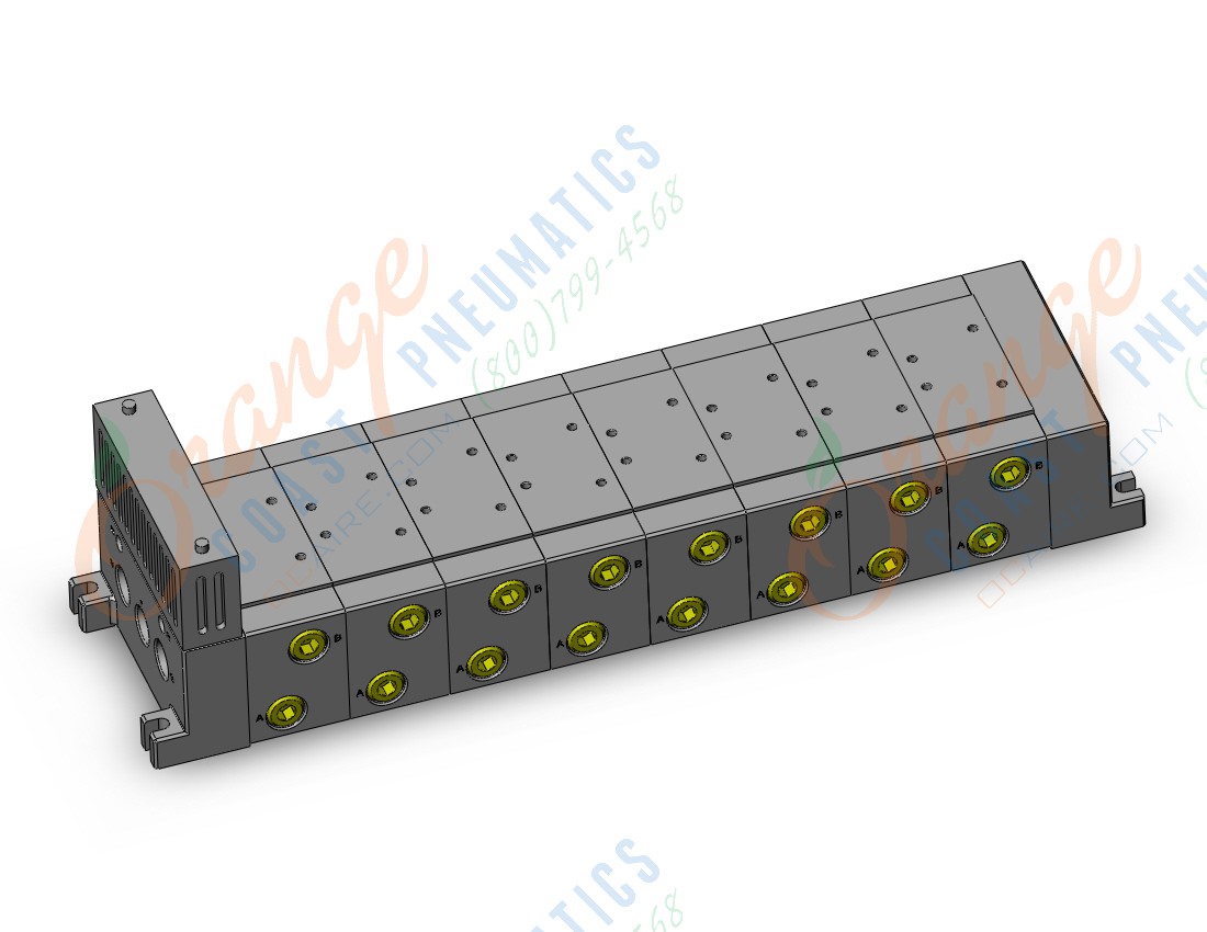 SMC VV728-04L-04DSB mfld, iso size 2, VV7* MANIFOLD ISO SERIES