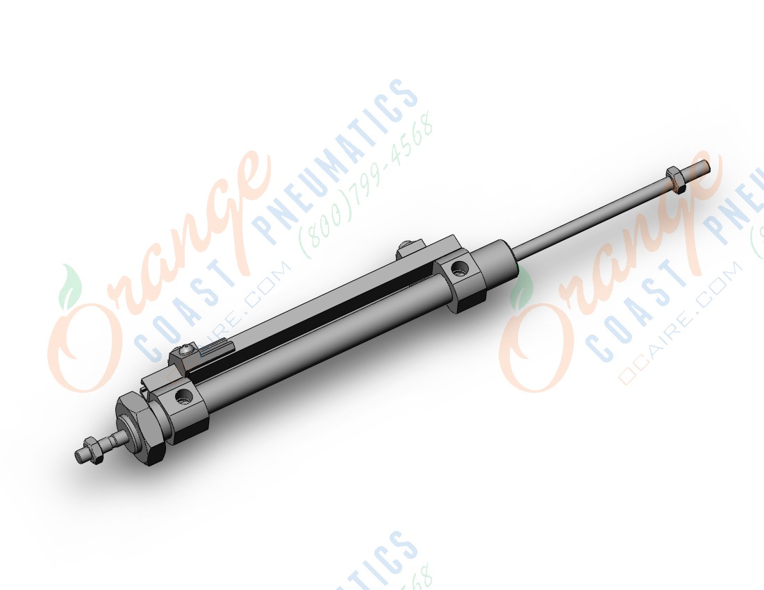 SMC CD85WE8-50-A cyl, iso, dbl rod, C85 ROUND BODY CYLINDER***