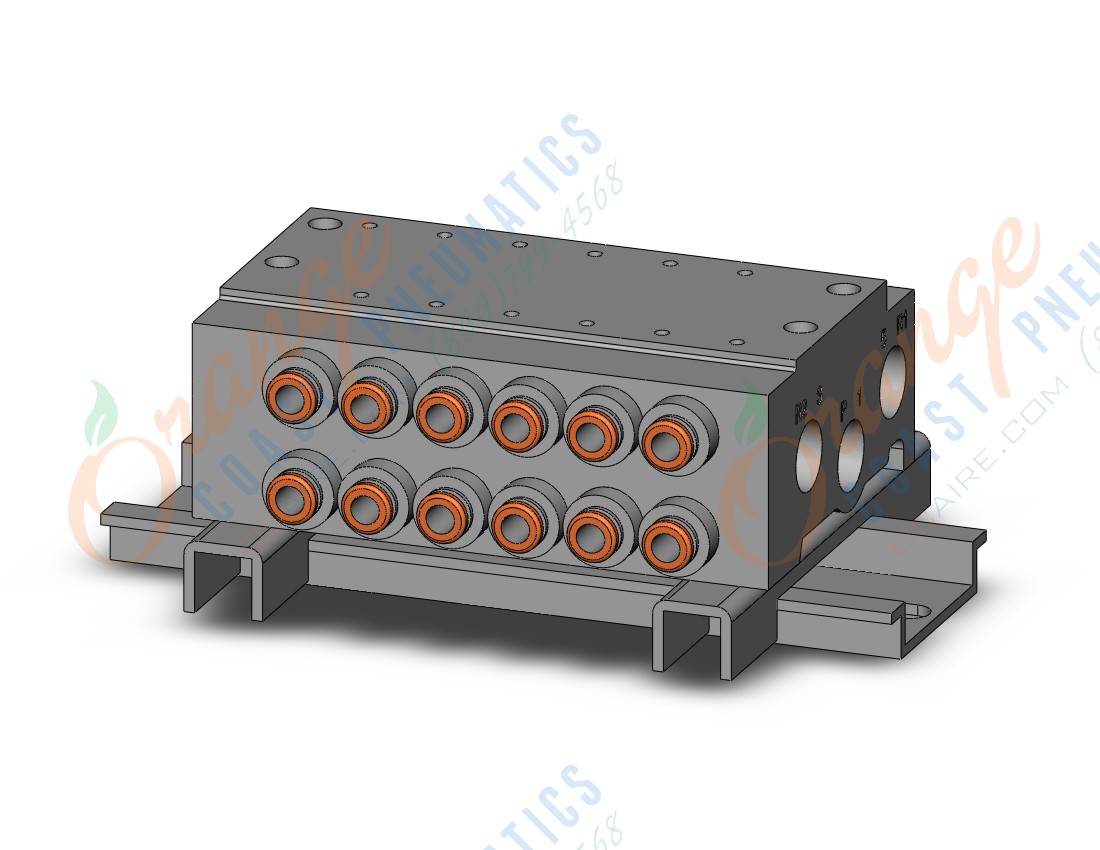 SMC VV5QZ15-06N1TC-D0 mfld, base mount w/fittings, VV5QZ* MANIFOLD VQZ 4/5-PORT***