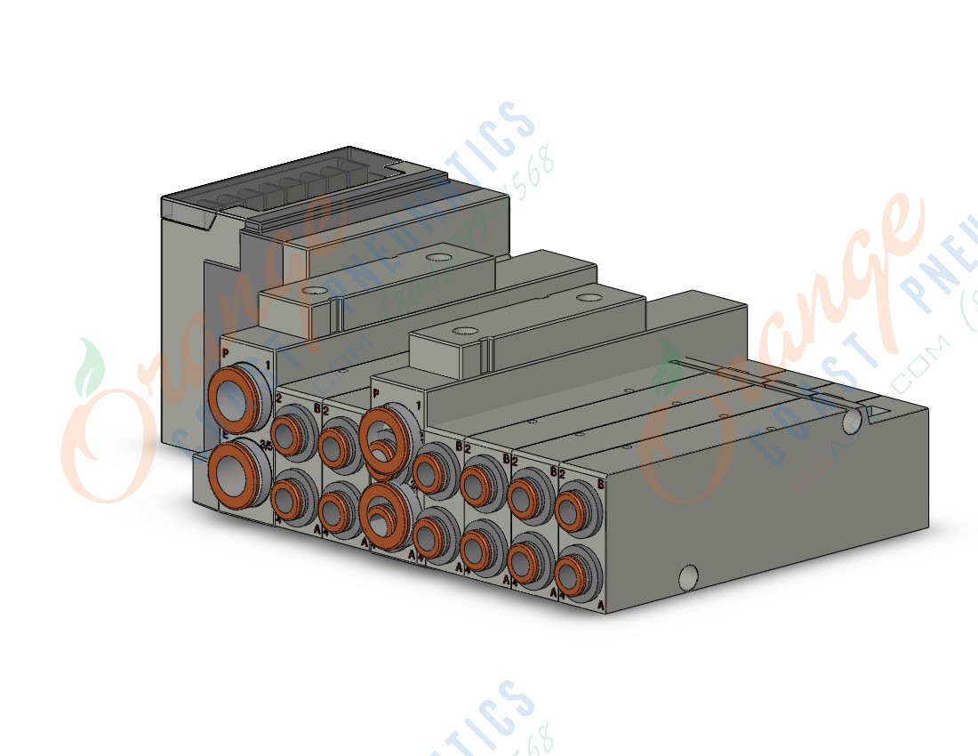 SMC SS5V2-10S30D-07D-C6 mfld, plug-in without si unit, SS5V2 MANIFOLD SV2000