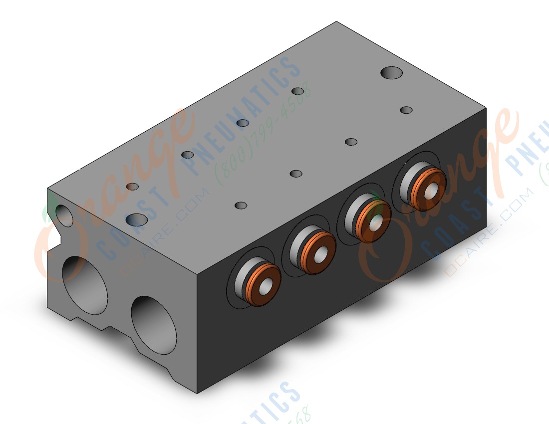 SMC VV3QZ25-04C4C-R manifold, VV3QZ* MANIFOLD VQZ 3-PORT