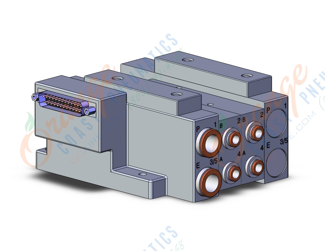 SMC SS5V3-10FD2-02D-C6 mfld, plug-in, d-sub connector, SS5V3 MANIFOLD SV3000