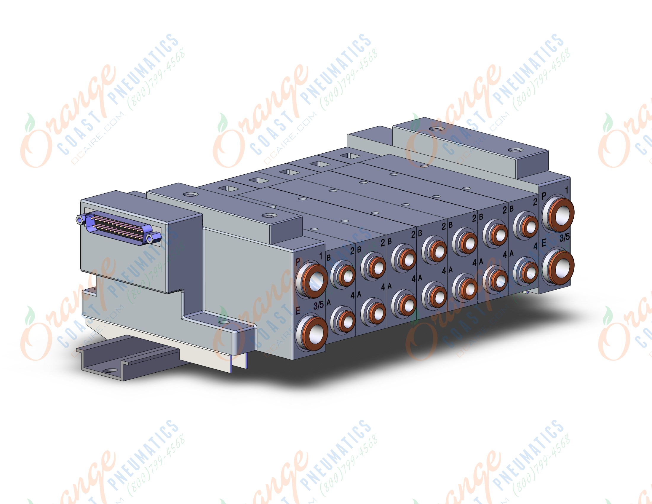 SMC SS5V3-10FD2-07B-N7-D mfld, plug-in, d-sub connector, SS5V3 MANIFOLD SV3000