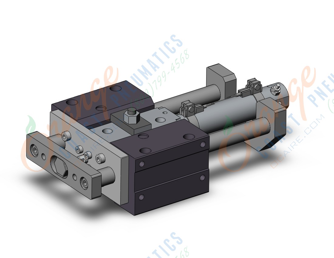 SMC MLGCLB20-75-R-E-M9BZ cylinder, MLGC FINE LOCK CYL W/GUIDE