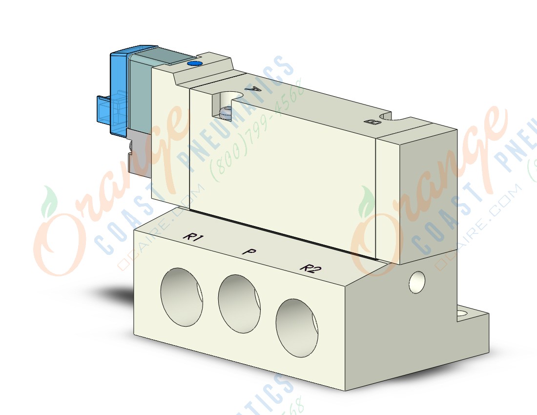 SMC VQZ3150KR-5LO1-02T valve, base mount (dc), VQZ3000 VALVE, SOL 4/5-PORT