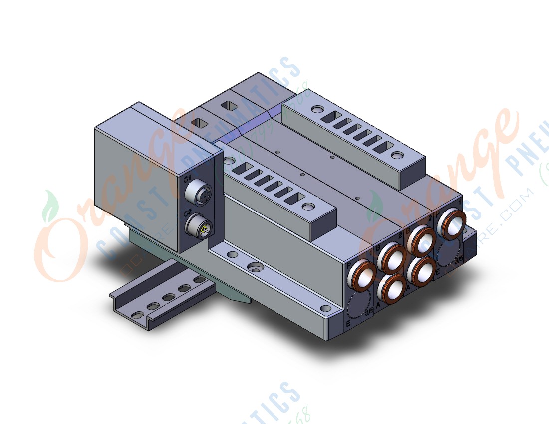 SMC SS5V4-W10SA2WD-02BS-C8-D mfld, plug-in w/si unit, SS5V4 MANIFOLD SV4000