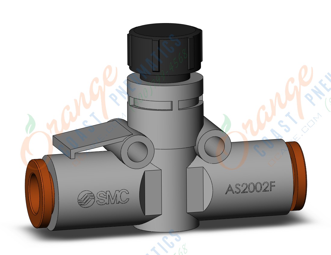 SMC AS2002F-07A speed control, inline, FLOW CONTROL W/FITTING