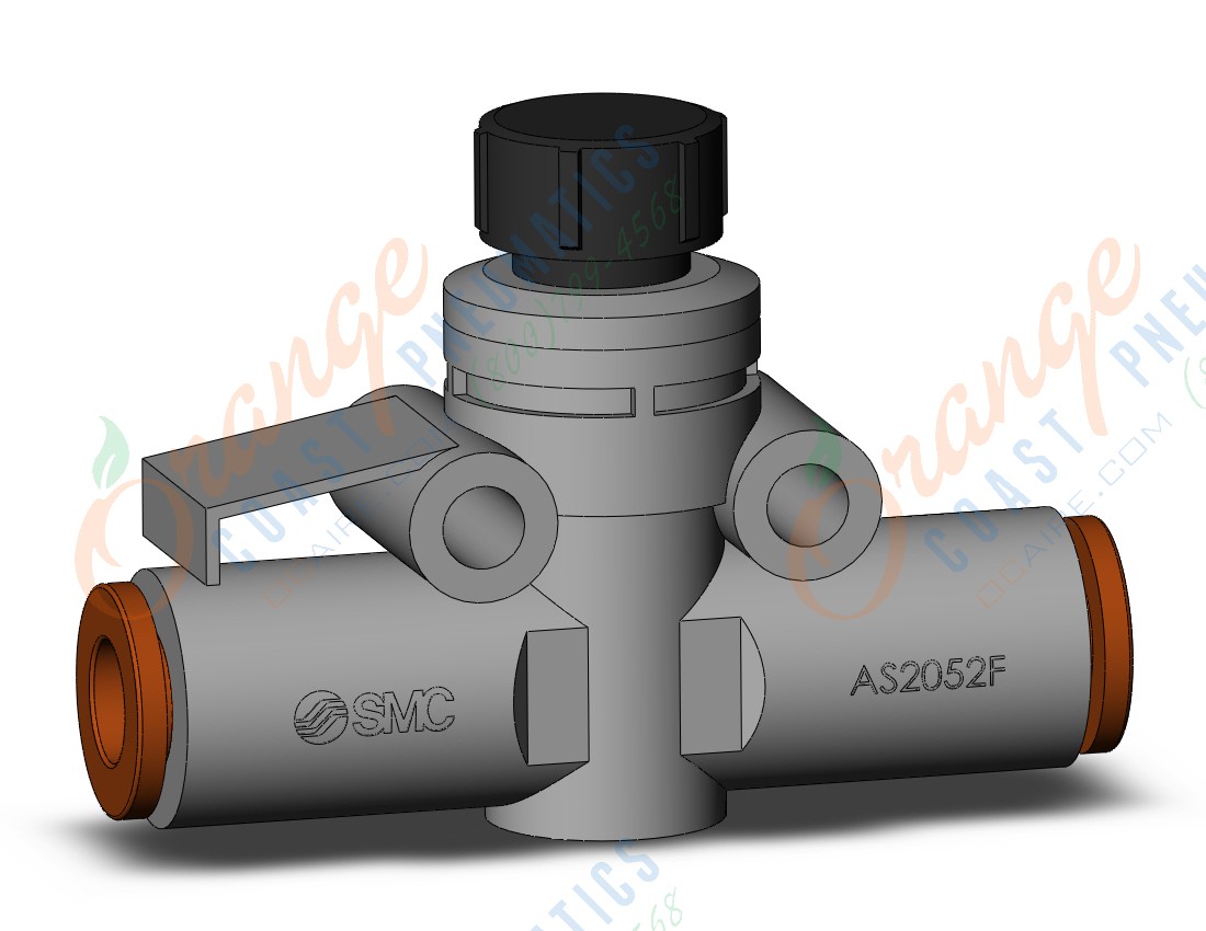 SMC AS2052F-07A speed control, inline, FLOW CONTROL W/FITTING