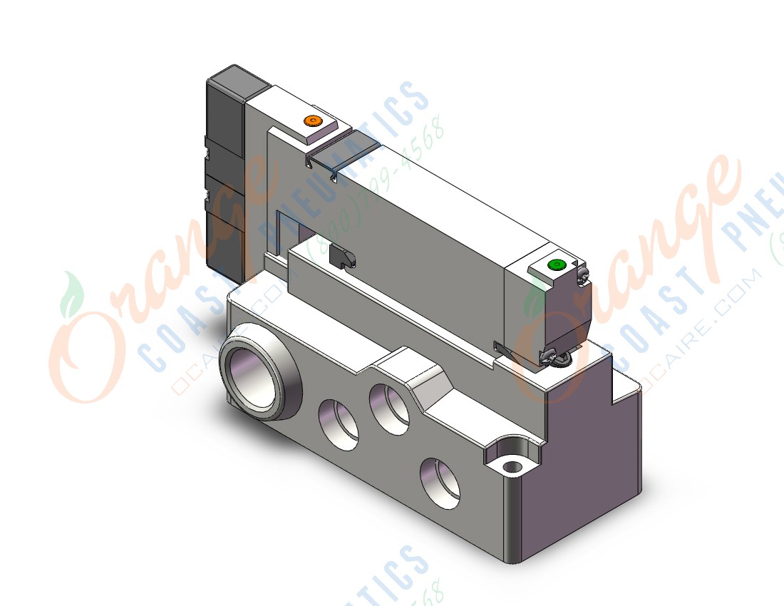 SMC VQ2401-51-02N valve, 3 position, plug-in(dc), VQ2 SOL VALVE 4 WAY
