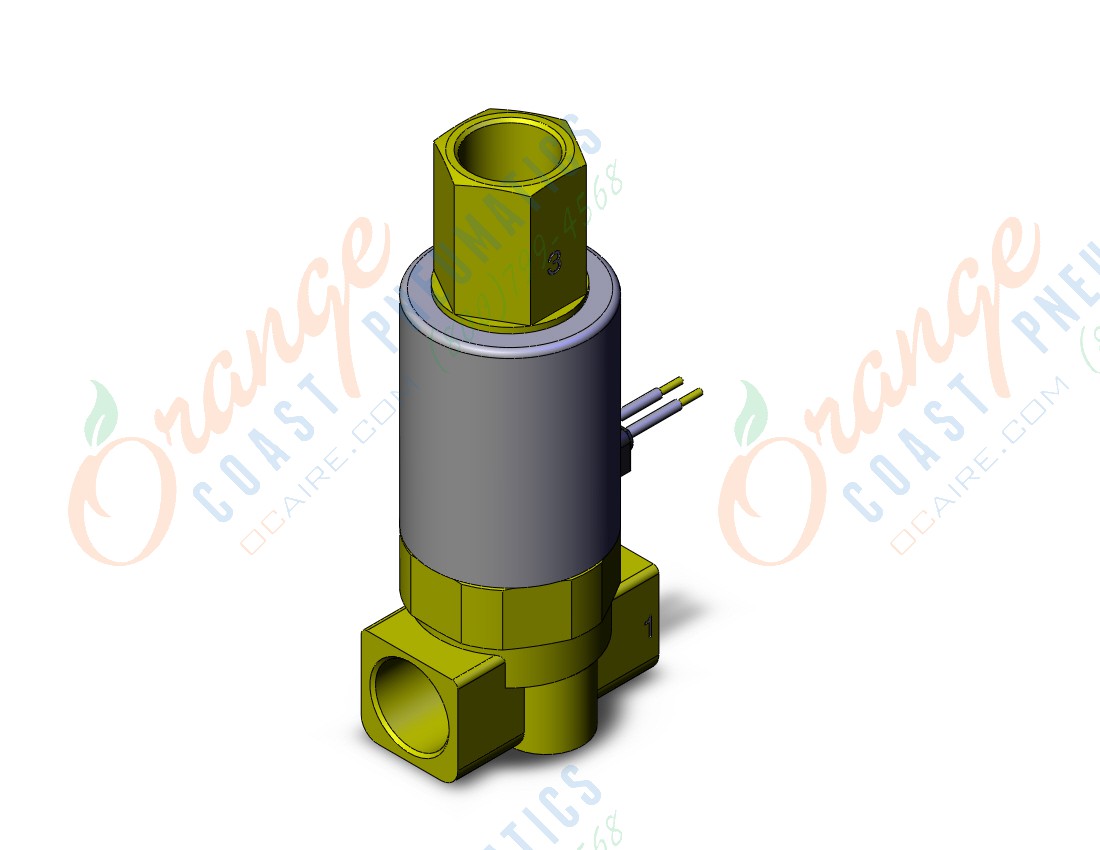 SMC VDW350-5G-2-02F valve, compact, sgl, brass, VDW VALVE 3-WAY BRASS
