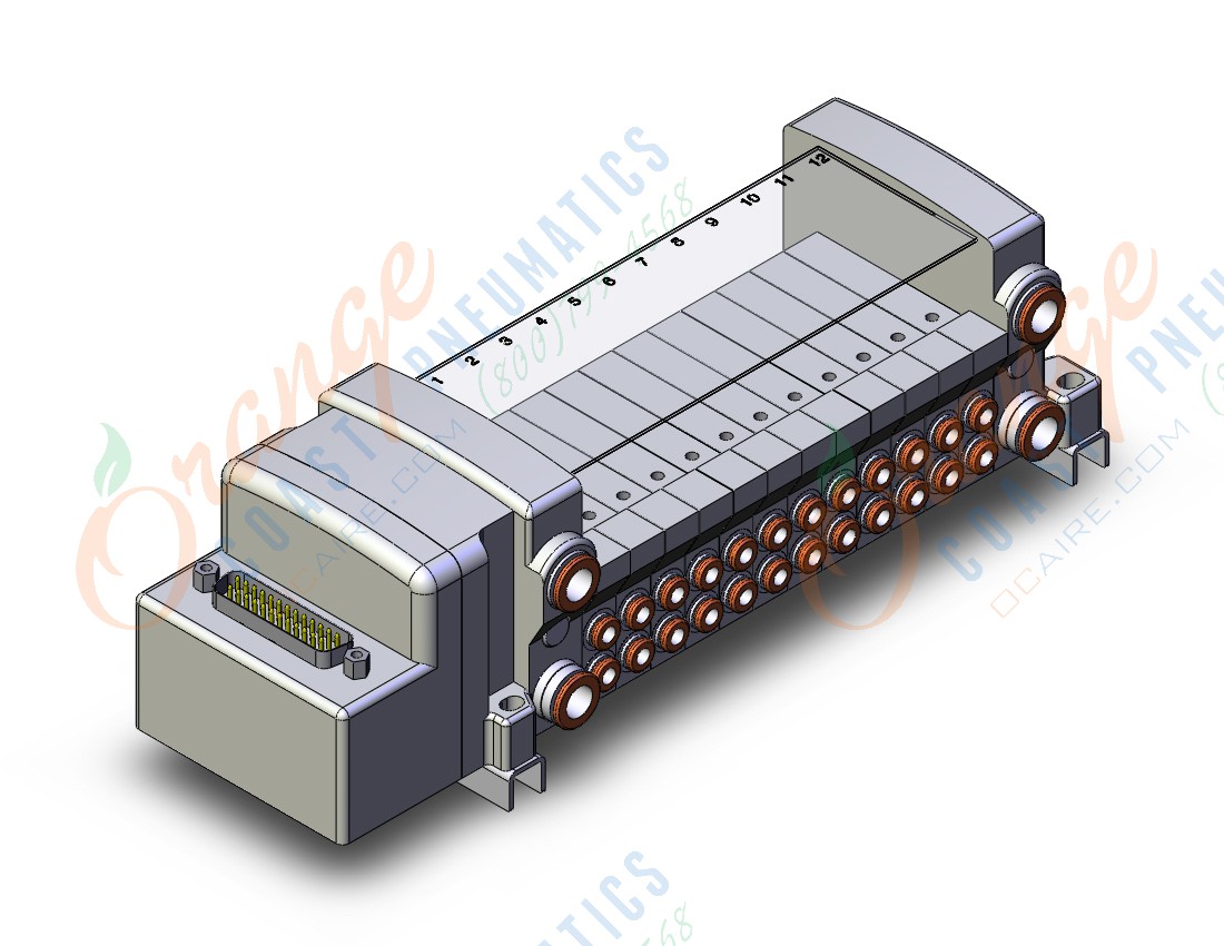 SMC VV5QC11-12C4FD0-D0N mfld, plug-in, d-sub connector, VV5QC11 MANIFOLD VQC 5-PORT