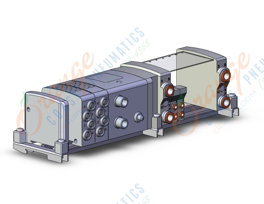 SMC VV5QC11-07N1SDZENN33-DN mfld, ether net si unit, VV5QC11 MANIFOLD VQC 5-PORT