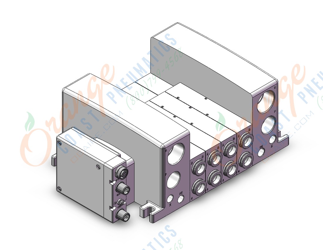 SMC VV5QC41-04C12SVB mfld, plug-in, VV5QC41 MANIFOLD VQC 5-PORT