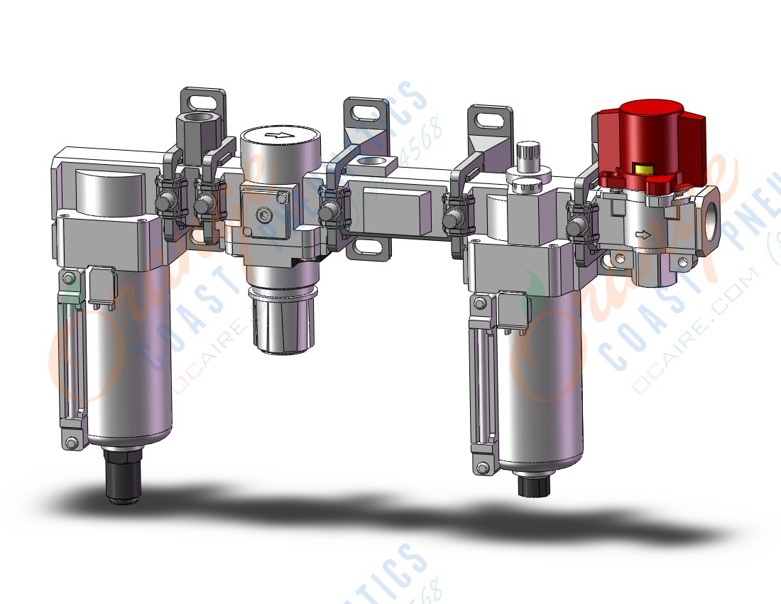 SMC AC40-04D-KTV-8-B f/r/l combo modular, AC MASS PRO