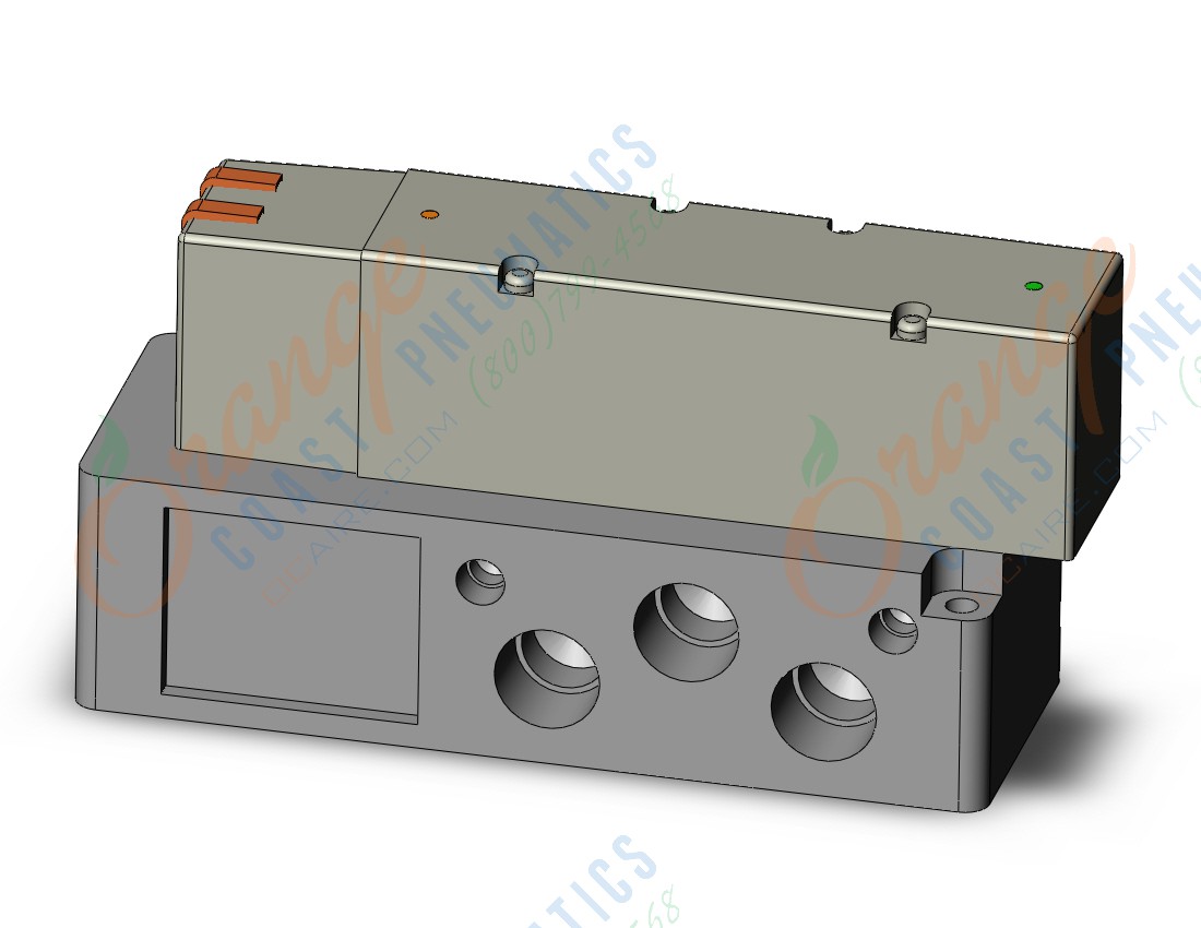 SMC VQ5201-51-04N valve, dbl sol, plug-in (dc), VQ5000 VALVE, SOL 5 PORT