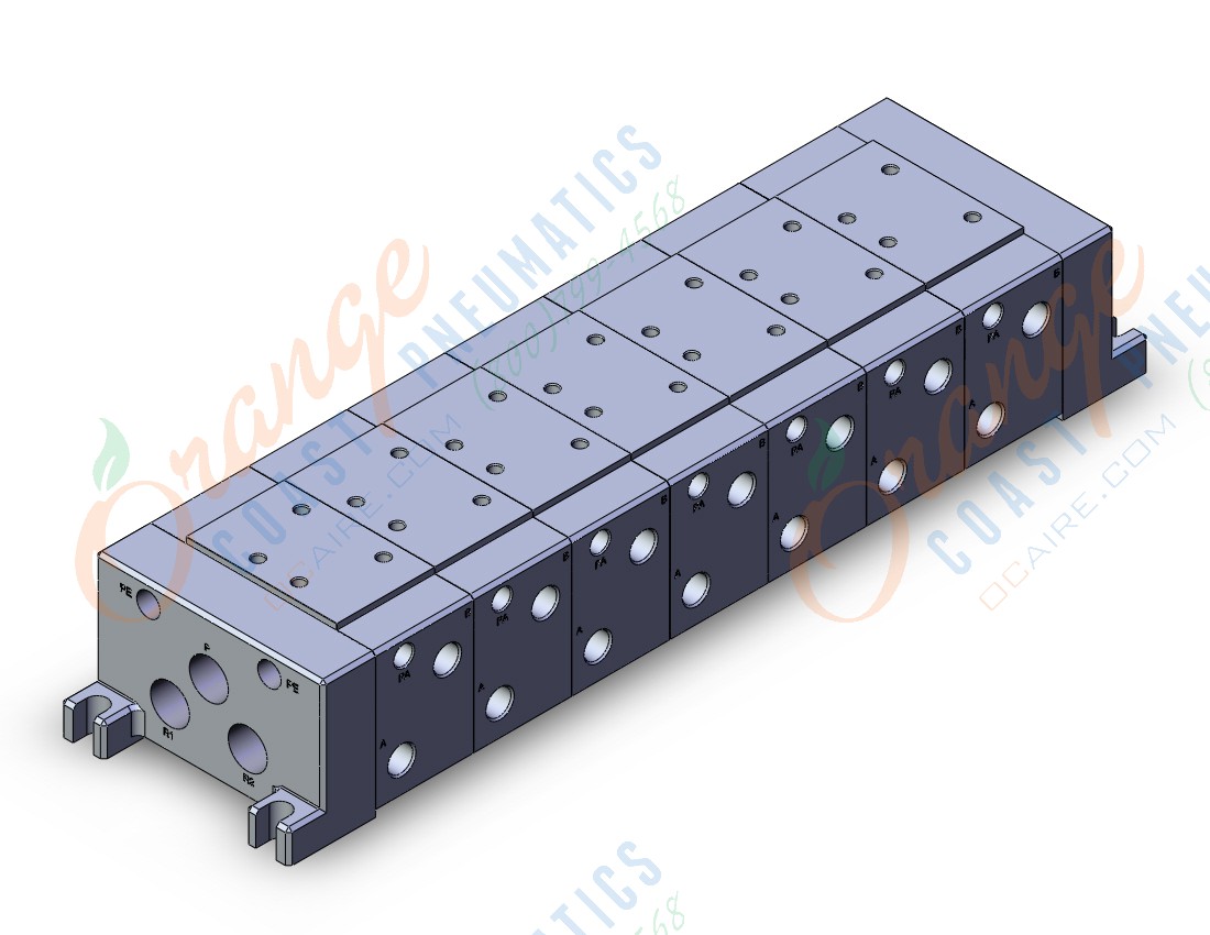 SMC VV717-02RF-03BF mfld, iso size 1, VV7* MANIFOLD ISO SERIES